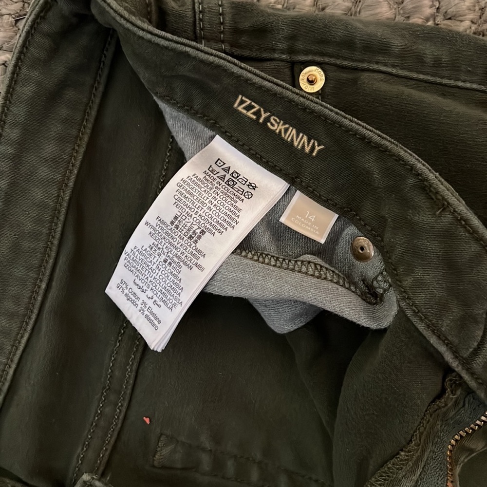 Michael Kors Izzy skinny jean, size 12, olive - Picture 2 of 3